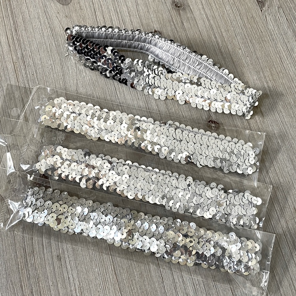 4 NEW Stretch Sequin Headbands